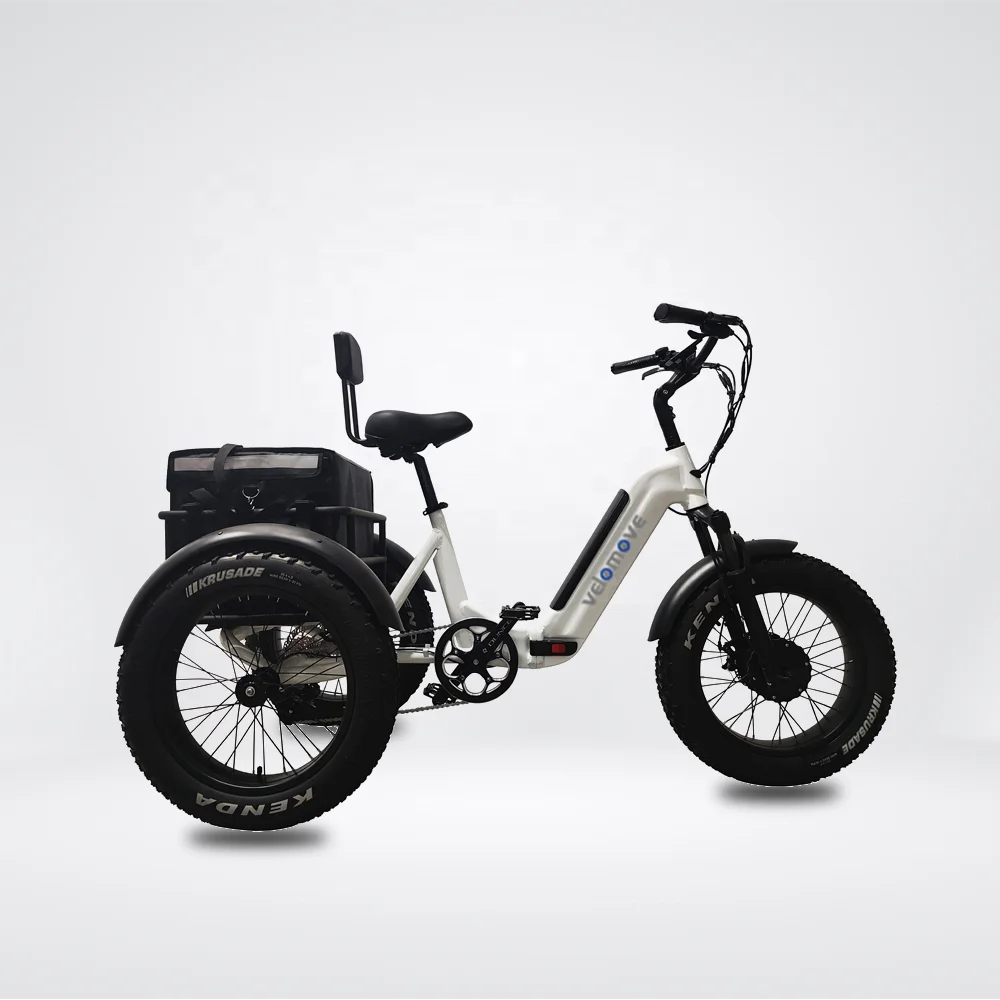 Горячая продажа 48V 500W 750W переднее мотор 3 колеса Электрический трехколесный 20 дюймов с толстыми покрышками 7 скоростей складной велосипед для взрослых