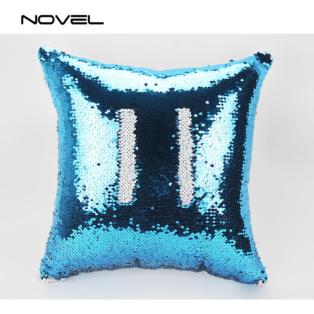Sublimation  Blank Sequin Pillow Case Colorful square& heart shapes Customized Christmas Pillow Cover Decoration