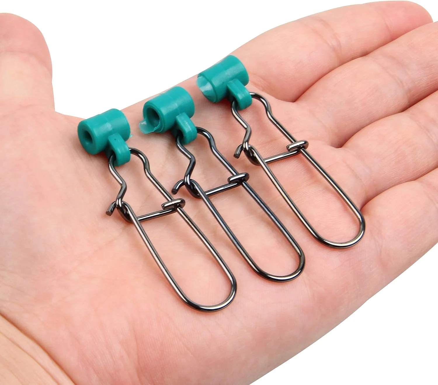 Heavy Duty Sinker Slides Duo Lock Snaps 25pcs/Box High-Strength Fishing Line Sinker Slider Swivel Snap Tackle Box Kit -Test: 220