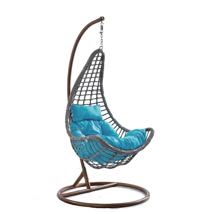 Wholesale Hanging Egg Chair Swing with Steel Stand Set - All Weather Construction - Wicker Rattan Swing