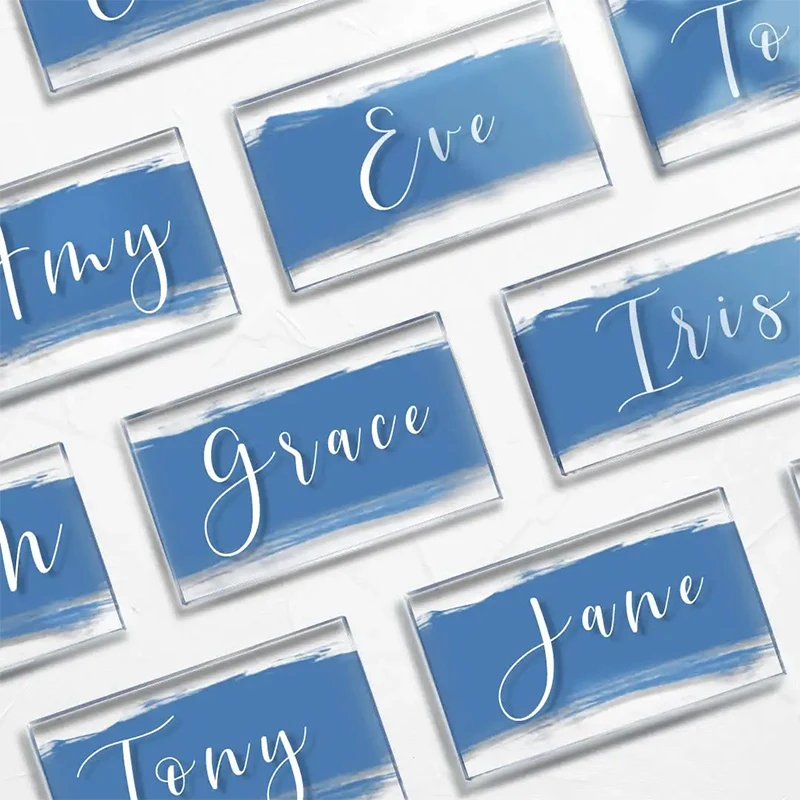 Blank Acrylic Escort Plates Name Card Clear Acrylic Place Cards for Wedding Seating Cards Table Numbers