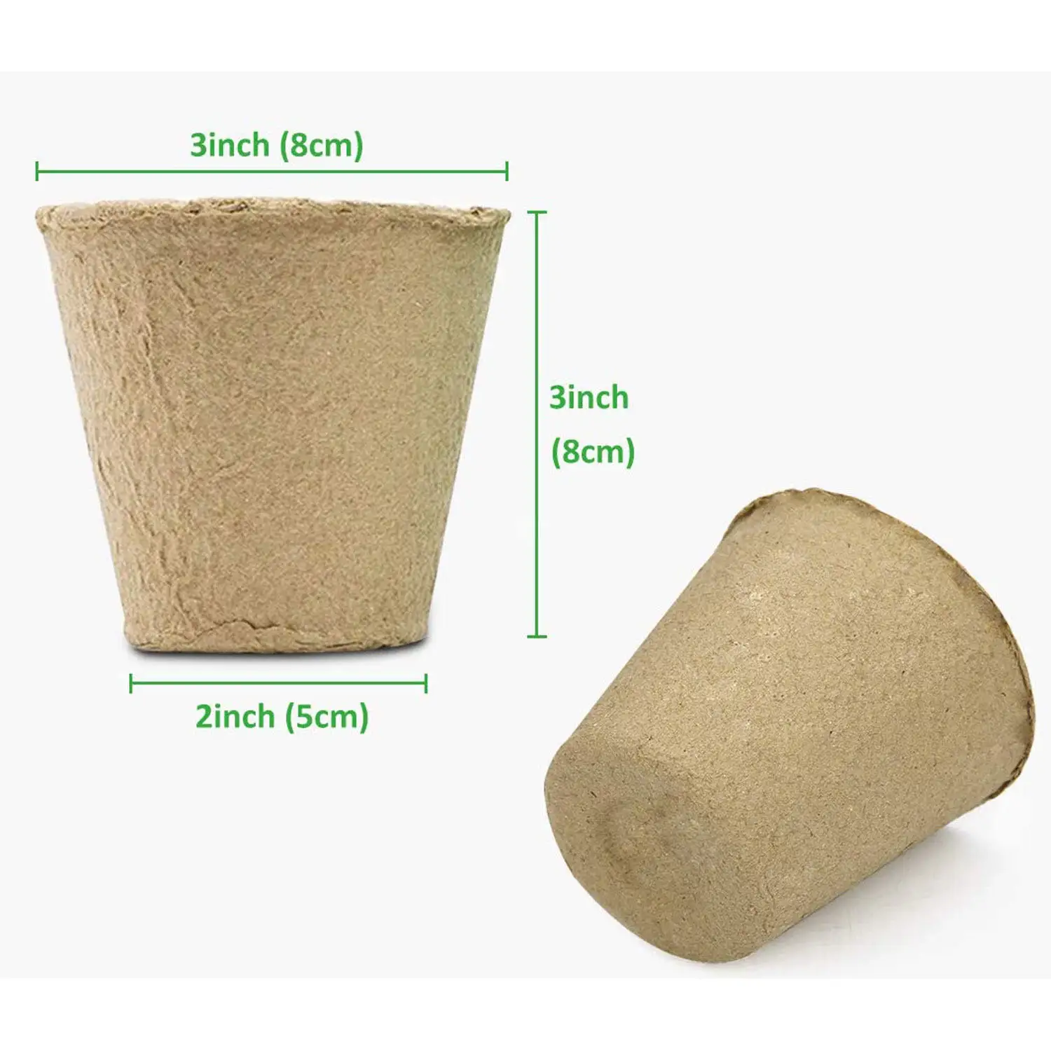 Peat Pots for Garden Seedling Tray 3in 100% Eco-Friendly Organic Germination Seedling Trays Biodegradable