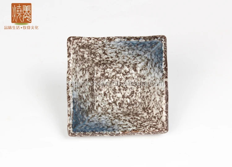 Japanese Korean cuisine ceramic tableware stoneware square soy sauce dish