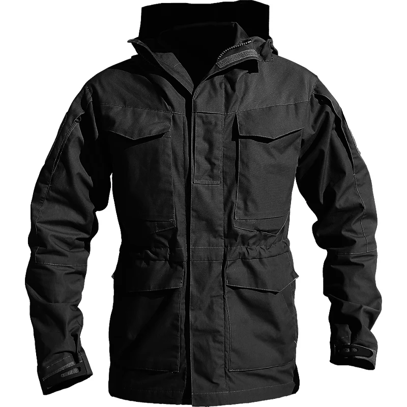 Spring/autumn outdoor waterproof windbreaker breathable long section M65 army tactical jacket for men