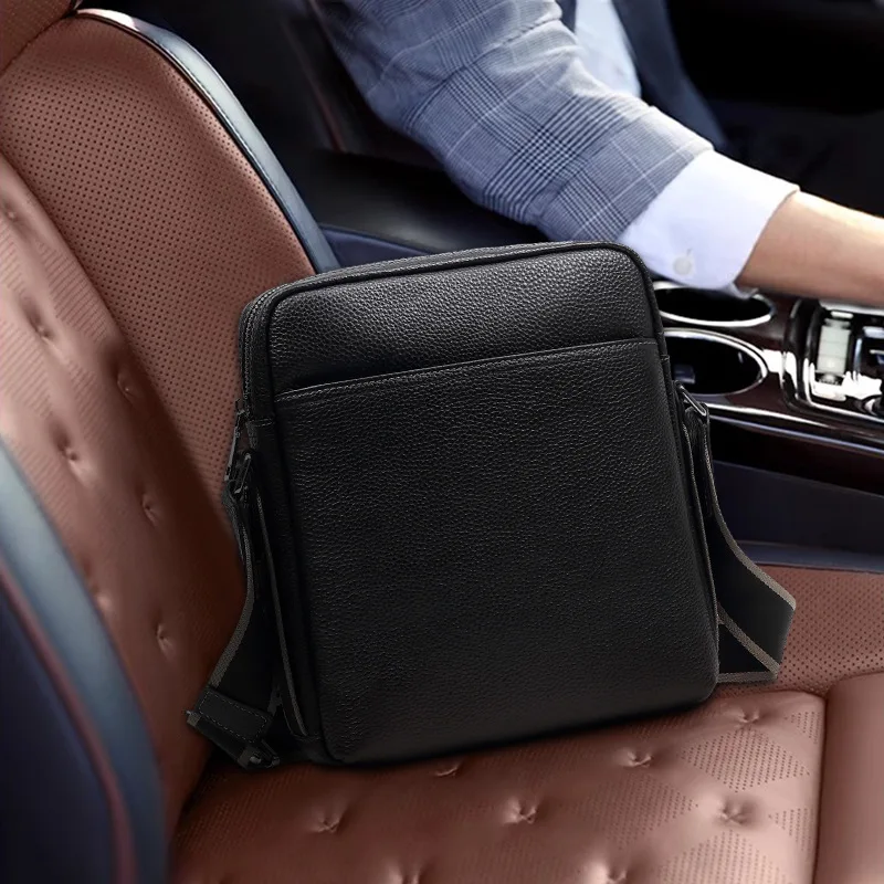 Custom Vintage Crazy Horse Leather Designer Custom Printed Sling Crossbody Bag Genuine Leather Messenger Shoulder Bag For Men