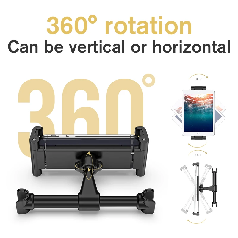 Wholesale Price Car Headrest Tablet Stand 360 Rotating Back Seat Mobile Phone Holders