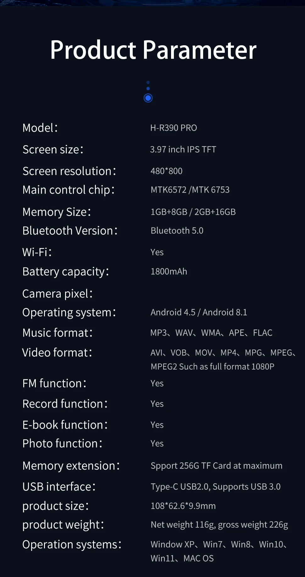 Walkman 4 Inches Full Touch Screen Recordingmp5 Video Player Circuit Board Android Mp4 Hifi Mp3 Wifi Music Player