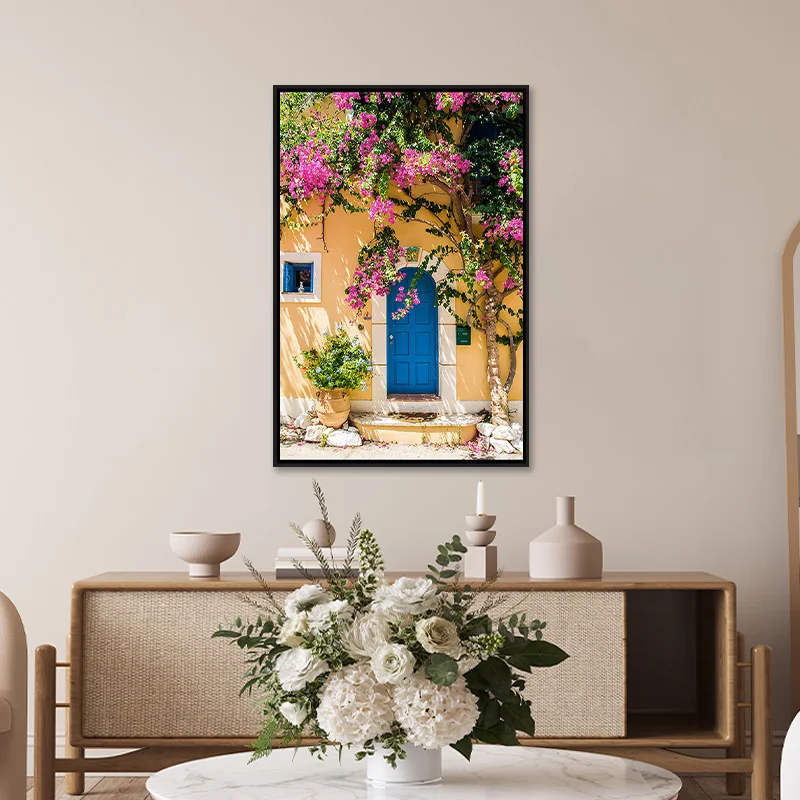 Mediterranean Scenery Canvas Art Painting By Numbers Wall Art Sets for Room Home Decor Purple Blue Landscape Framed Canvas