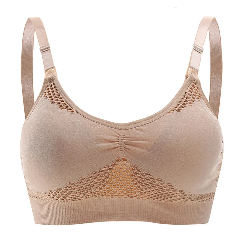 WB-25 Maternity bra Customized Double Layer Wire Free Easy Nursing Bra For Breastfeeding