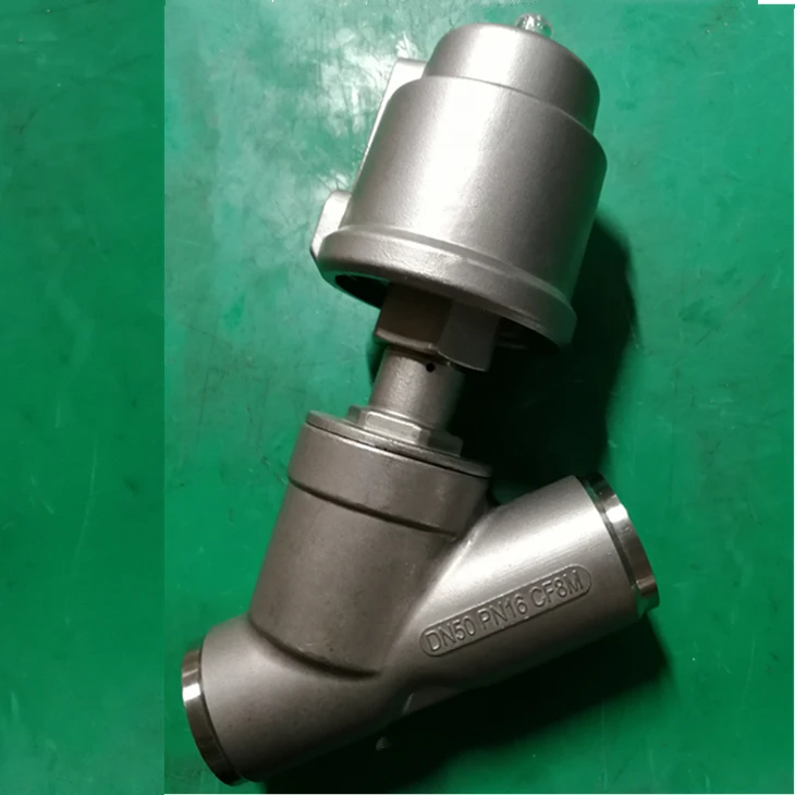 Stainless Steel Pneumatic Control Angle Seat Valve Weld Type Water Application General Structure Ball & Stop Structure