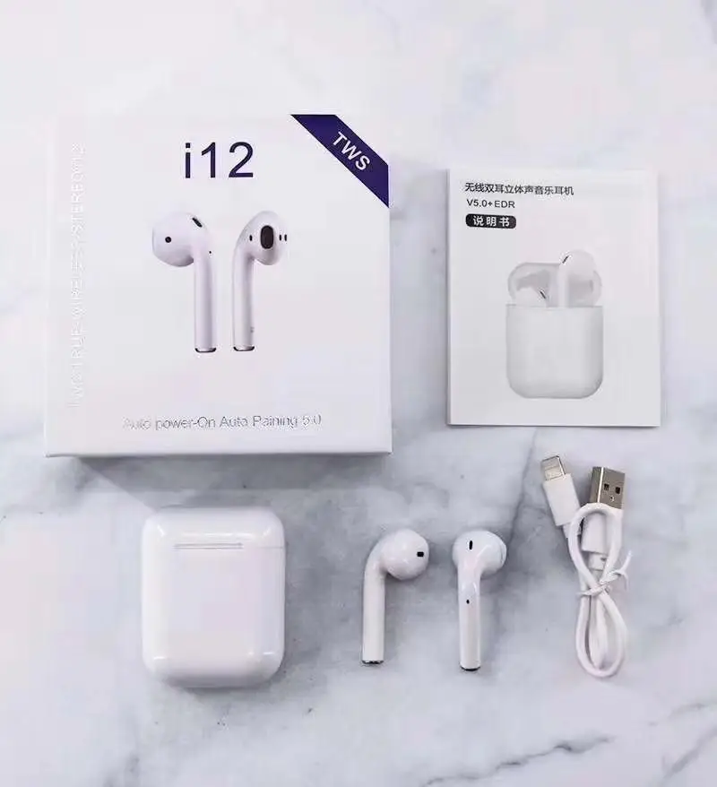  5 0 настоящие Беспроводные стереонаушники Inpods i12 12 Tws сенсорные наушники I12 водонепроницаемая гарнитура спортивные с зарядным