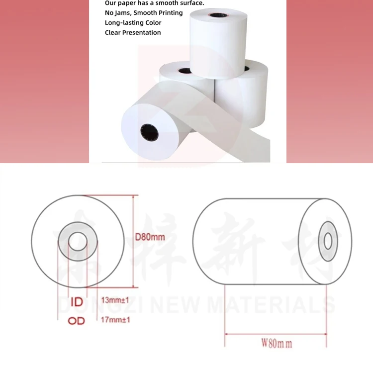 Cheaper 80*80mm Thermal Paper Rolls BPA-Free Receipt Roll with Double Layer PaperCore for Check Cash Register Paper Roll