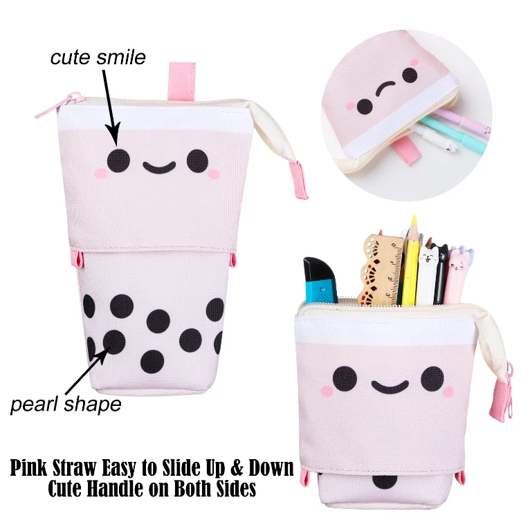 Hot selling Cute Stand Up Pencil Holder Pen Organizer Bag New Large Capacity Pencil Case For Girl School