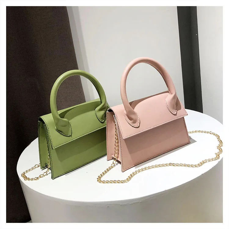 Korean New Trendy Simple Classic Candy Color Leather Girls Crossbody Shoulder Bag Lady Mini Purses and Handbags