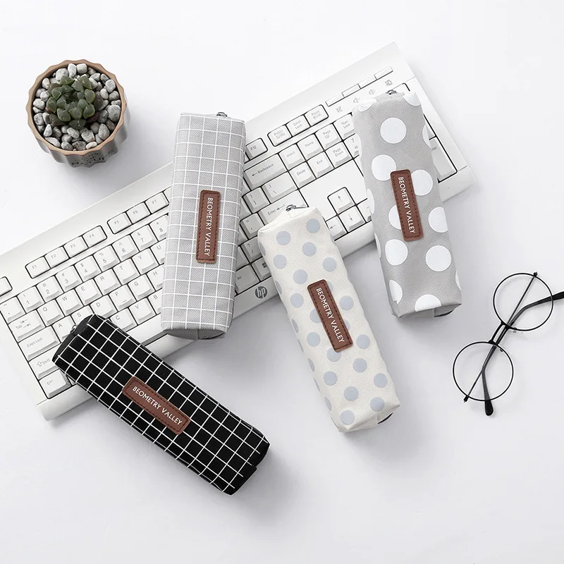 Пенал холщовый для девочек и мальчиков, Модный чехол для карандашей и ручек, школьные принадлежности, Канцтовары