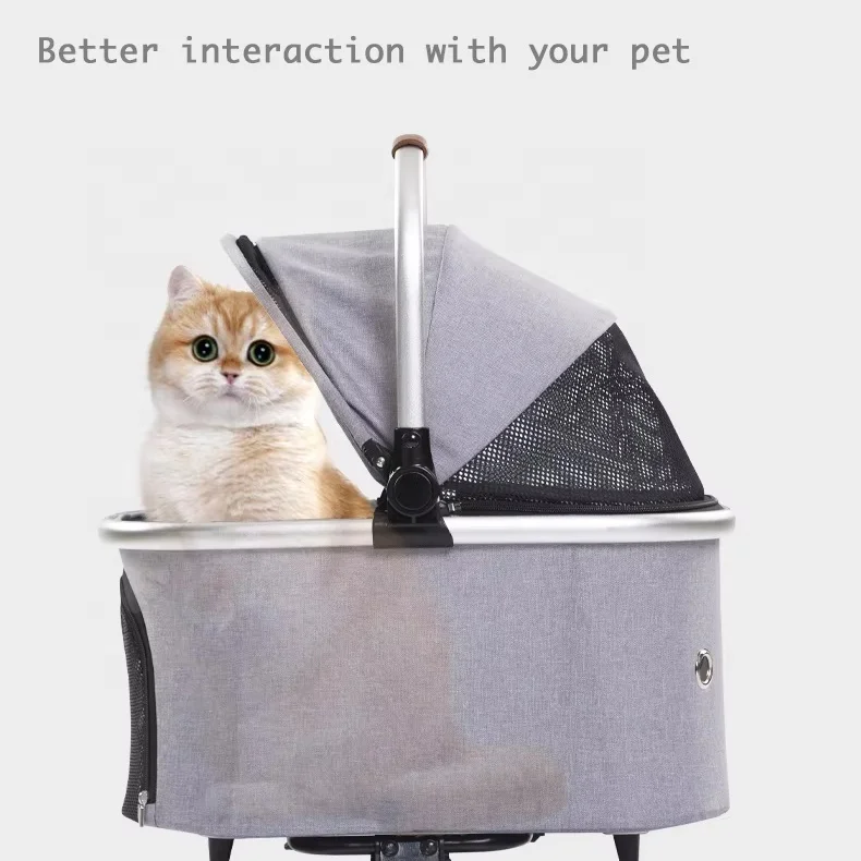 Outdoor light aluminum alloy pet trolley separate dog trolley small and medium-sized dog cat trolley with custom