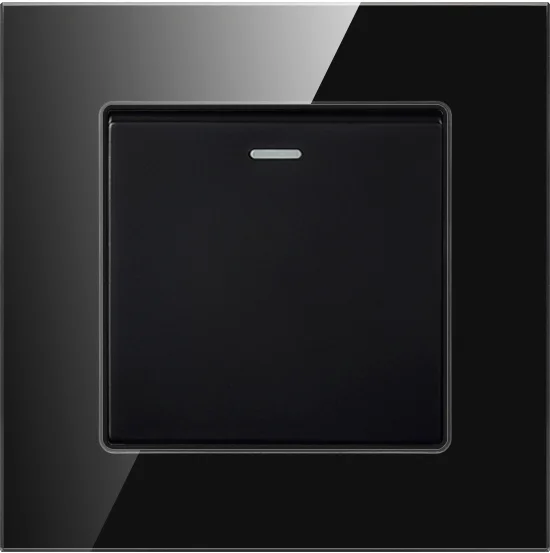 EU 1 gang 3 gangs single double directional tempered glass hotel electronic wall switch, 5 pins double USB