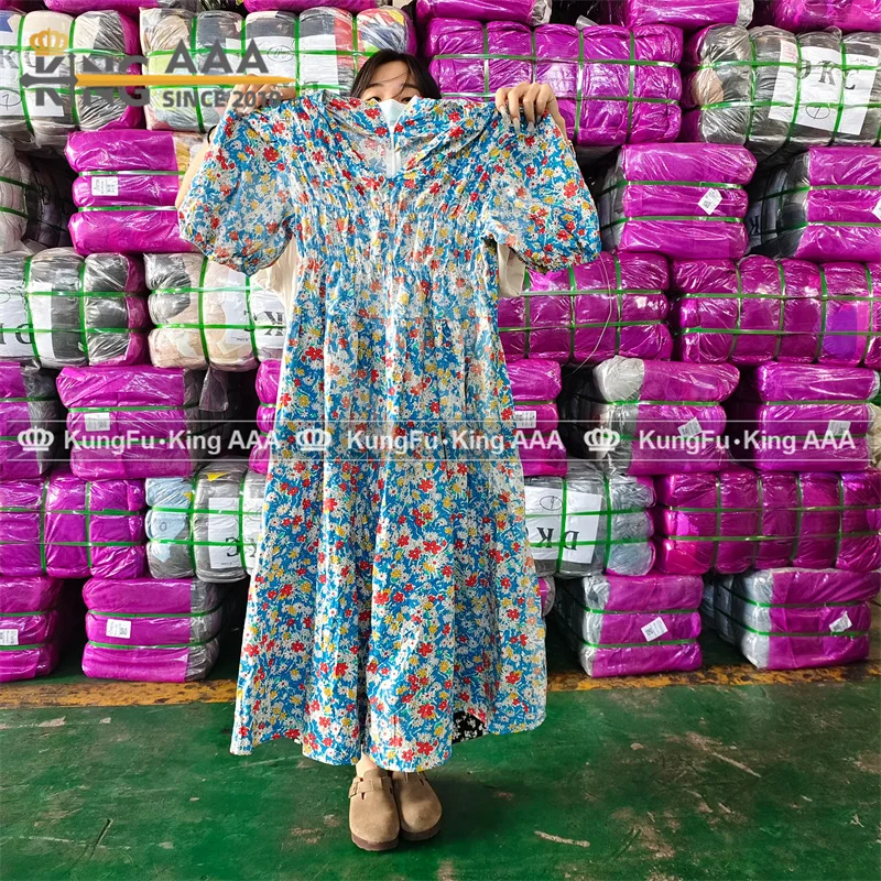 KINGAAA casual cotton used ladies dress used clothes ball women dresses used clothes from china