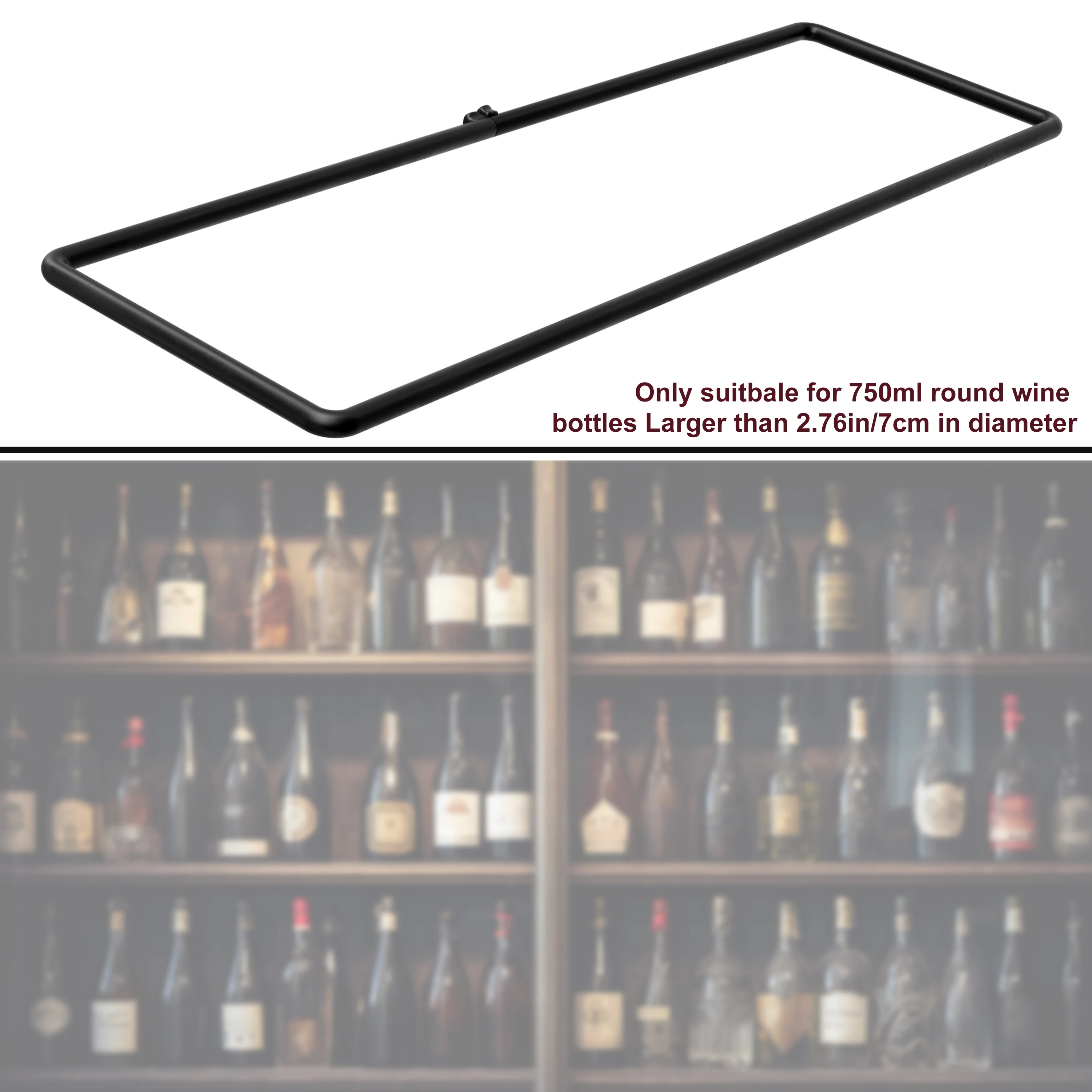 Vertical Wall Mounted Wood industrial Black floating Wine Decorative Organizer rack Household wine display rack wine holder