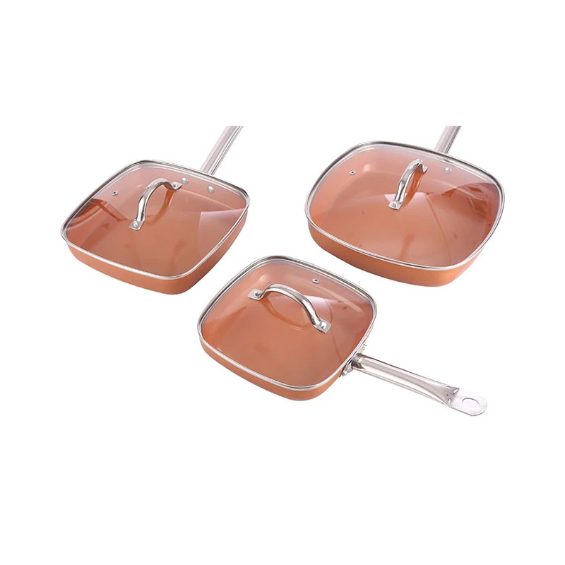 Flat bottom deep frying pan Removable aluminum non-stick pan Braising frying pan cooking kitchenware gift