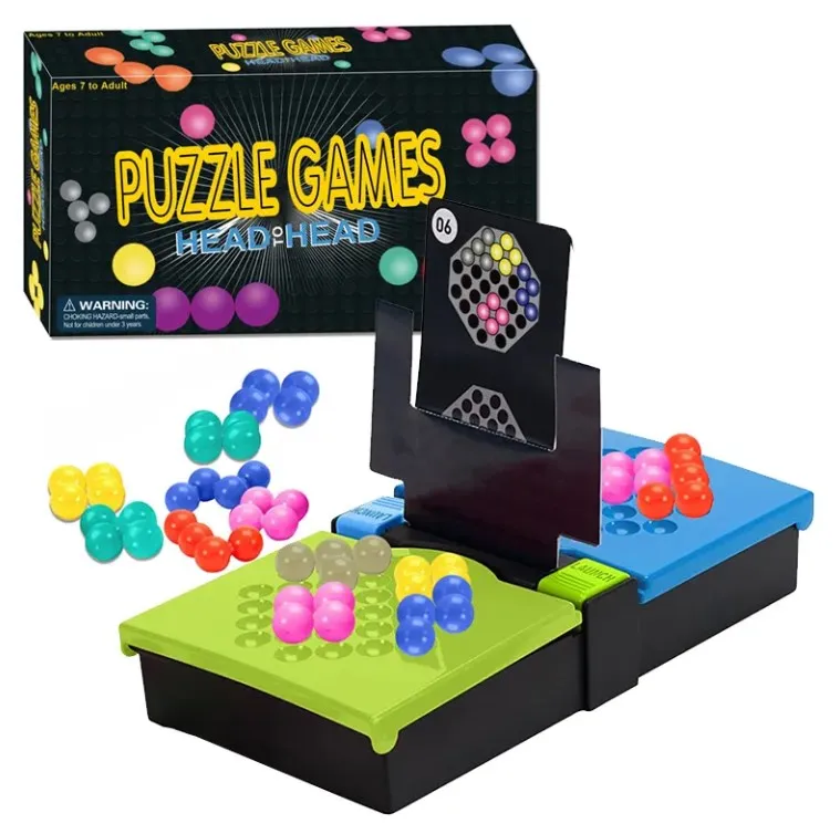 Hot Selling Educational IQ Brain Game Intelligent 2 Players 42PCS Beads Puzzle 80 Challenges Board Table Game For Kid