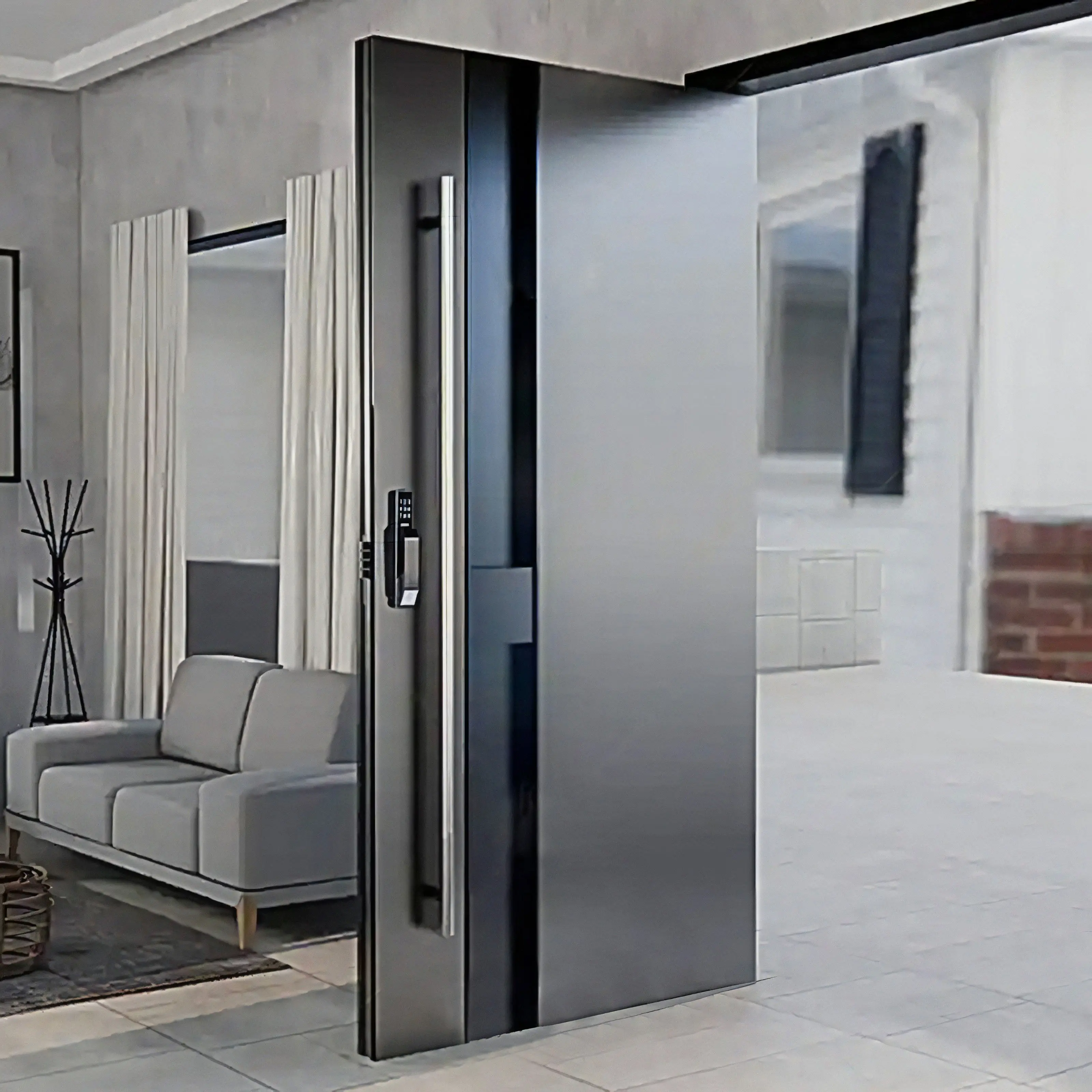 high quality stainless steel pivot doors entrance stainless steel black single grill swing security door design