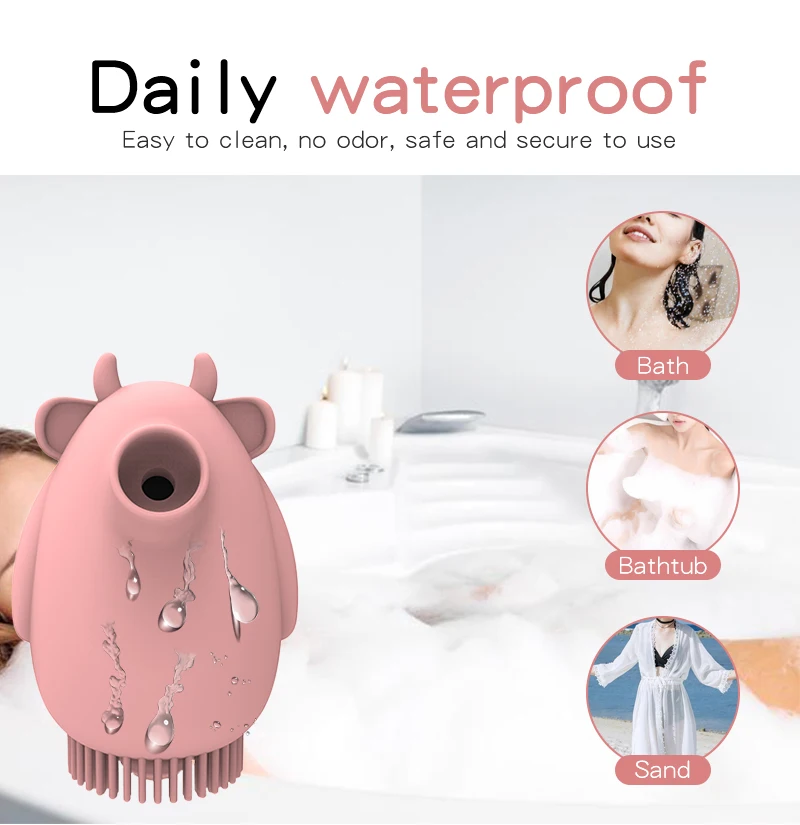 New Arrival Cute Cow Clitoral G-Spot Sucking Vibrator Sex Toys Women Clitoris Stimulator Pussy Breast Massage Sucker