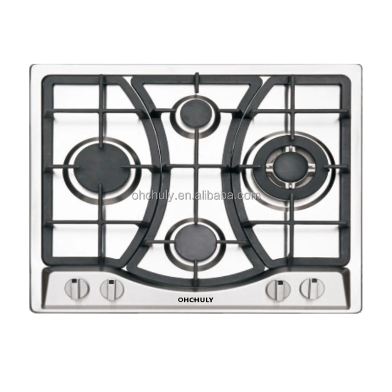 Manufacturer Custom Built In Hot Sale Gas Hob Stainless Steel Gas Stove Heavy Cast Iron Gas Hob