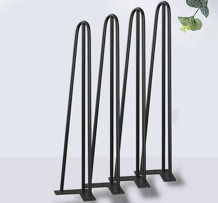 16 18 Inch 3 Rods Black Hairpin Coffee Table Legs Industrial Iron Metal Hairpin Desk Dining Table Legs HairPin Legs