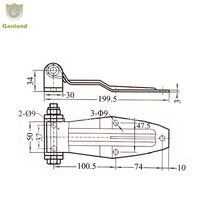 GL-13193 Steel Van Box Rear Door Hinge Truck Trailer Spare Parts