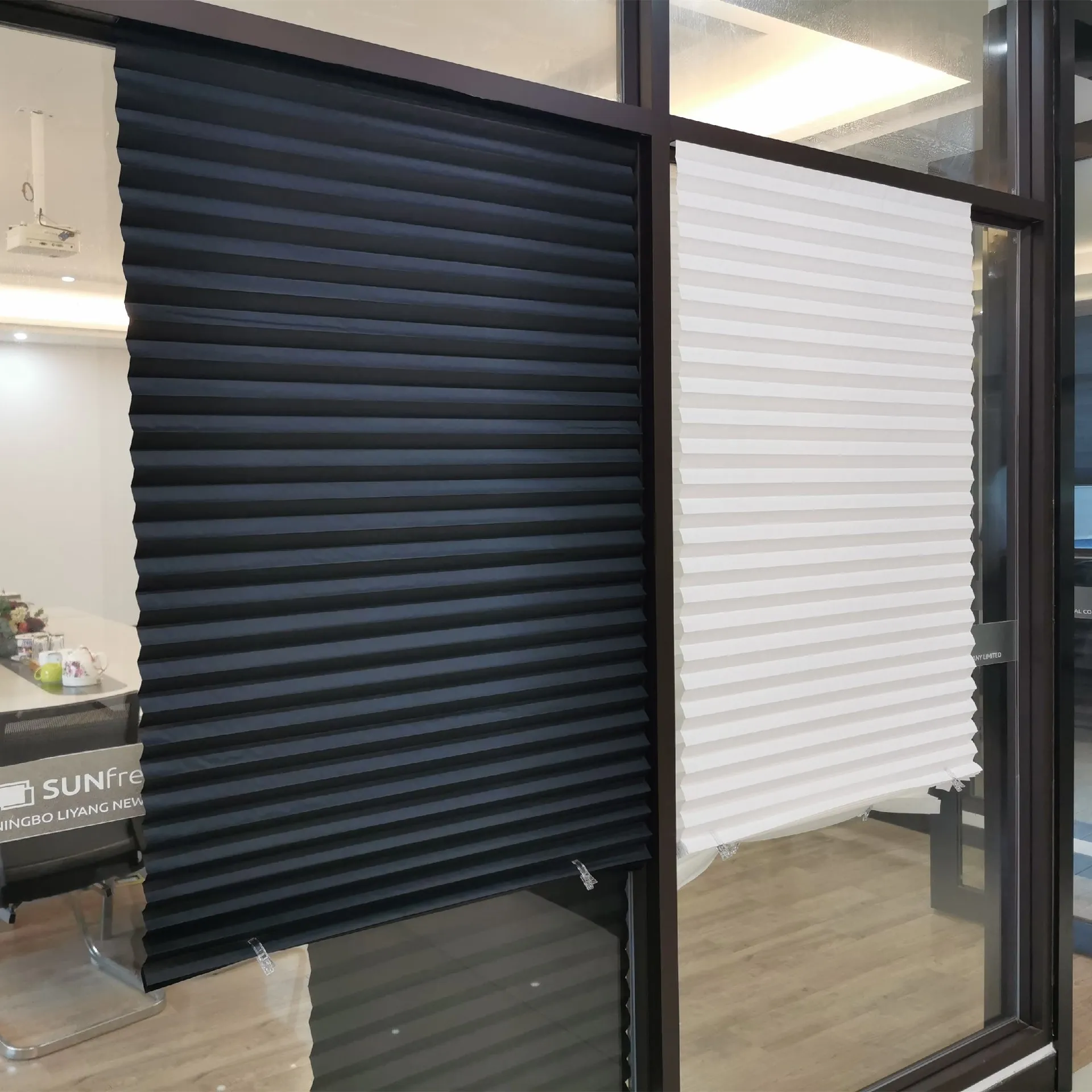 Curtain cross border simple paper folding curtain white black paper hole free pasting curtain