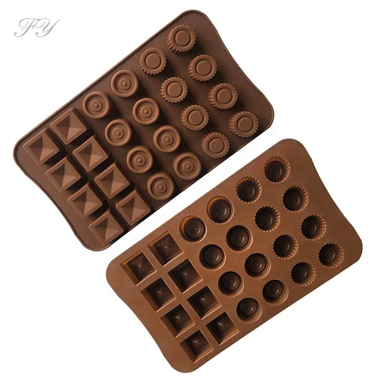 Spot wholesale 24 square round silicone cake mold homemade food grade chocolate mold DIY plaster mold