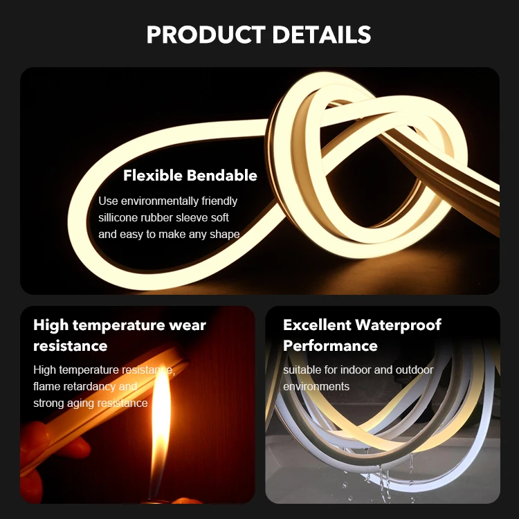 Colorful Neon Tube 1cm Cutting New Generation No Glue Sticking 6mm 8mm 5V 12V Rgb Led Neon Strip Light
