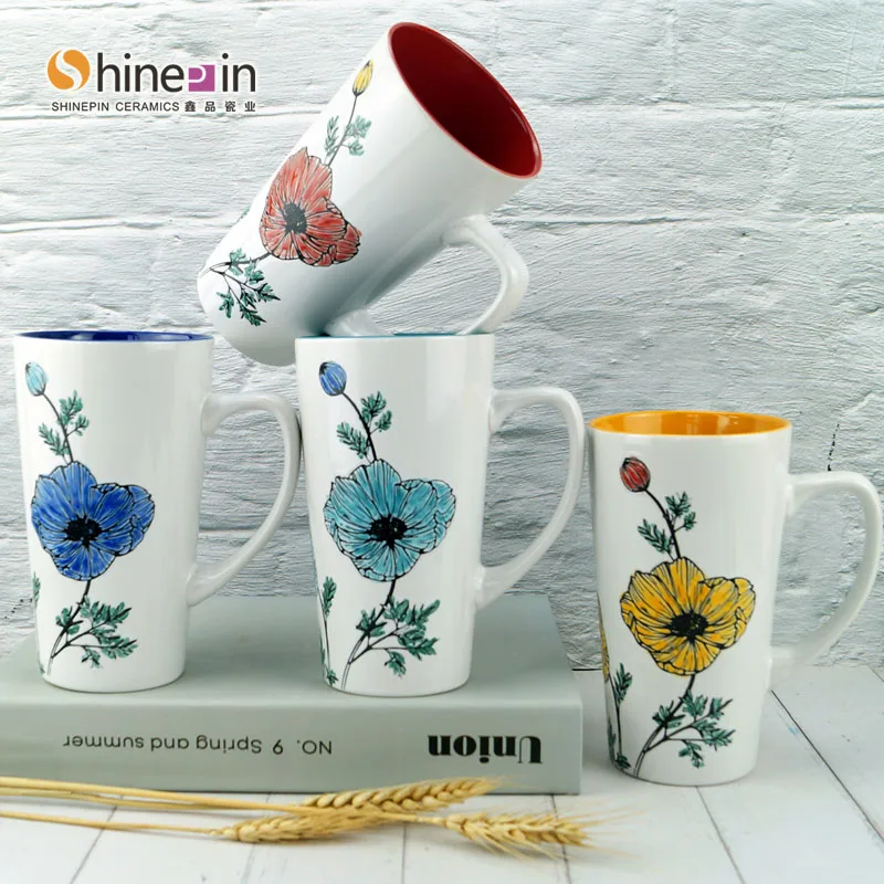 Nordic Luxury Ceramic Coffee Mug With Lid  Custom Logo Tea Mugs Wholesale Glaze Sublimation Porcelain Cups With Handle