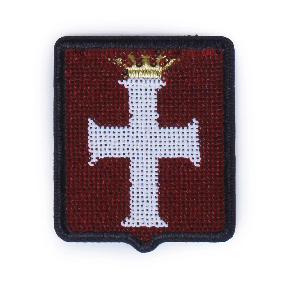 Factory Wholesale custom sew on Pictures of Crosses embroidered patch wholesale for garment