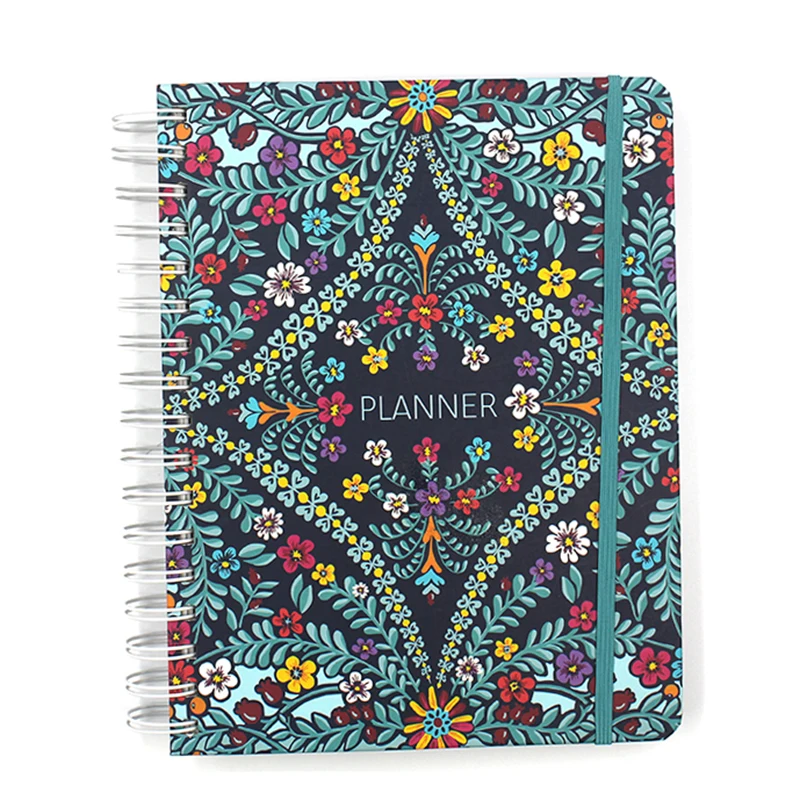 free shipping oem multi function custom embroidered cuadernos sewn binding black girl logo with texture spiral unruled notebook