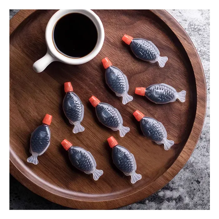 wholesale dark soy sauce fish shaped sushi soy sauce