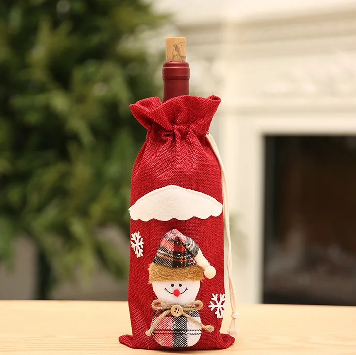 Creative Santa Claus Snowman Deer Wine Set Wine Bottle Cover Christmas Decor For Home 2023