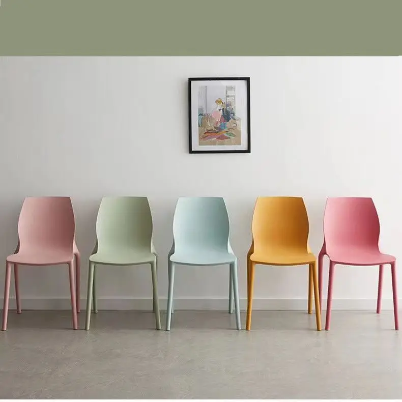 Nordic modern simple plastic chair creative artist dining chair backrest dessert milk tea shop chair