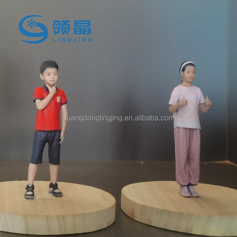 LingJing 9, 12, 15, 18 cm 3D full color High-Precision portrait model real people figure 3D model Sample printing Print service