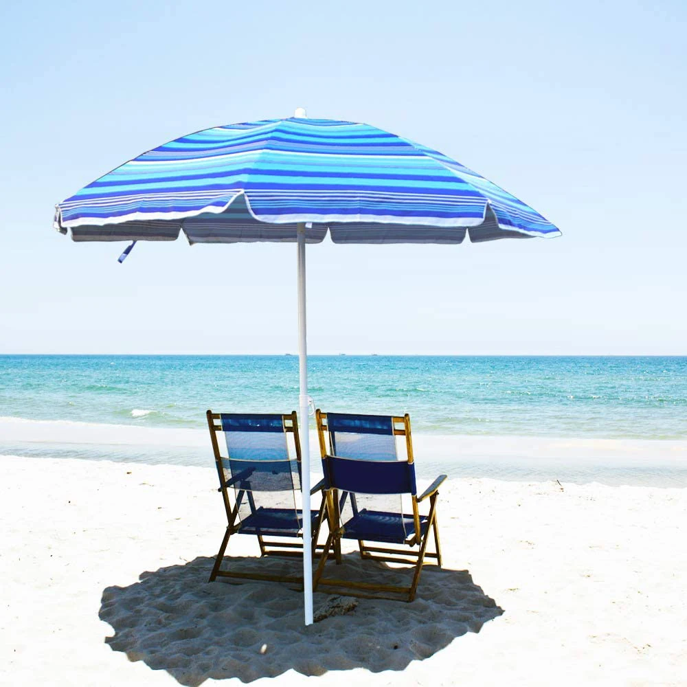 Hot Creative Customized 6Ft 210D Oxford Folding Beach Chair With Umbrella, Top Quality Professional Design Fruit Beach Umbrella