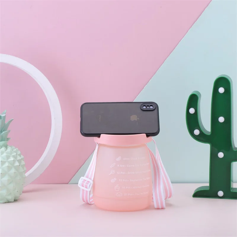 Wholesale  Large Plastic Cups With Straw Portable Water Bottle With Time Marker Portable Kettle