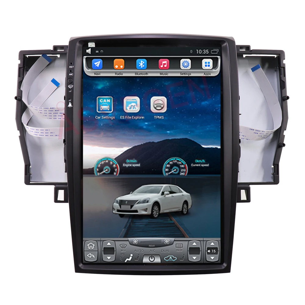 Android 12.8 inch Tesla Screen Car Video DVD Player Car Radio Stereo for Toyota Crown 2012 with WIFI GPS Navigation