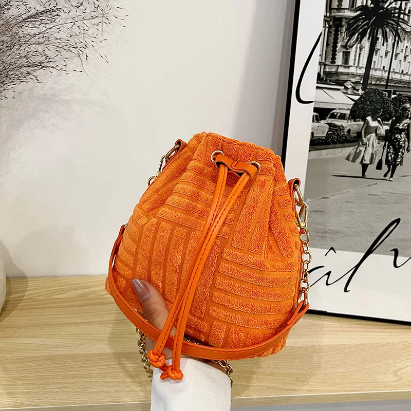 2022 Wholesale Ladies Famous Brand Luxury Leather Sling Handbags Drawstring Printed Custom Logo Bucket Bag Women Hand Bags