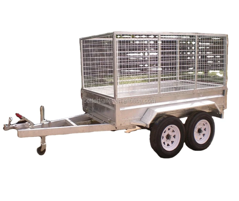 dual axle transportation  utility mesh cage trailer
