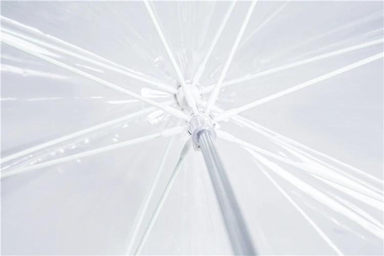 27 Inch Cheap  Transparent Clear Straight Umbrella with logo prints