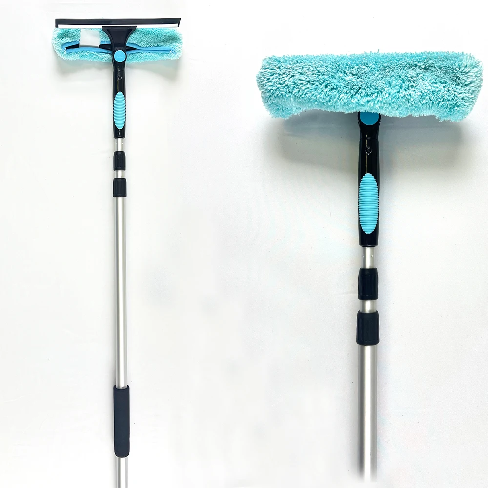 Qiyun Window Cleaning Squeegee Kit With 12 ft Telescopic Extension Pole For Indoor Outdoor Window Washing Equipment
