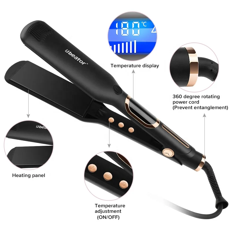 Professional Hair Straightener Barbershop Home Hair Straightener Fluffy Inner Buckle Big Wave Roll Curler Flat Man Curling Iron