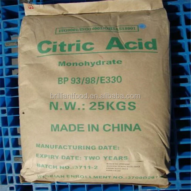 
Wholesale monohydrate food grade acid citric 