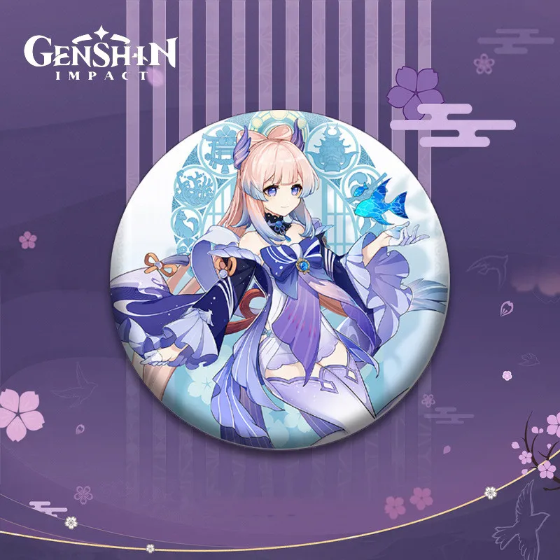 2022 In Stock Kawaii Cartoon Badge Anime 11 Colors Two-Dimensional Fine Flash Matte Tinplate Badge for Gifts